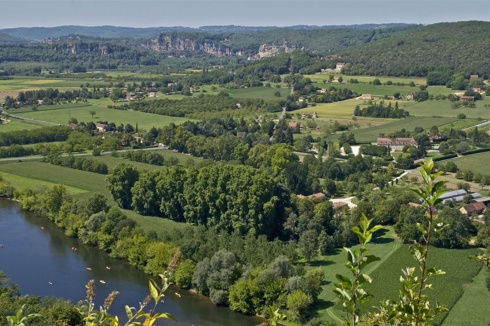 La Dordogne et les paysages agricoles vus depuis le belvédère de Domme